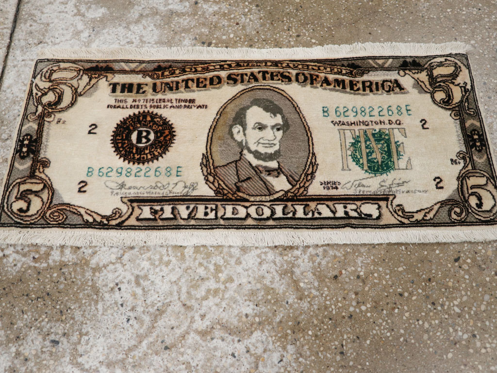 Modern Persian Tabriz Pictorial Rug, No.33180 - Staging