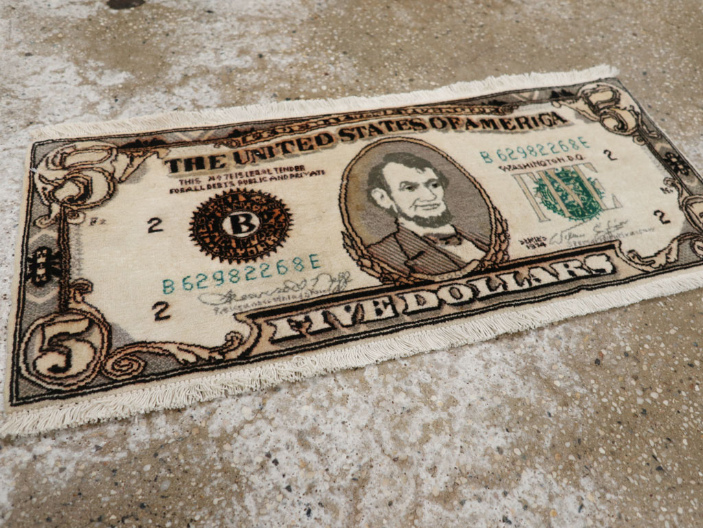 Modern Persian Tabriz Pictorial Rug, No.33180 - Staging