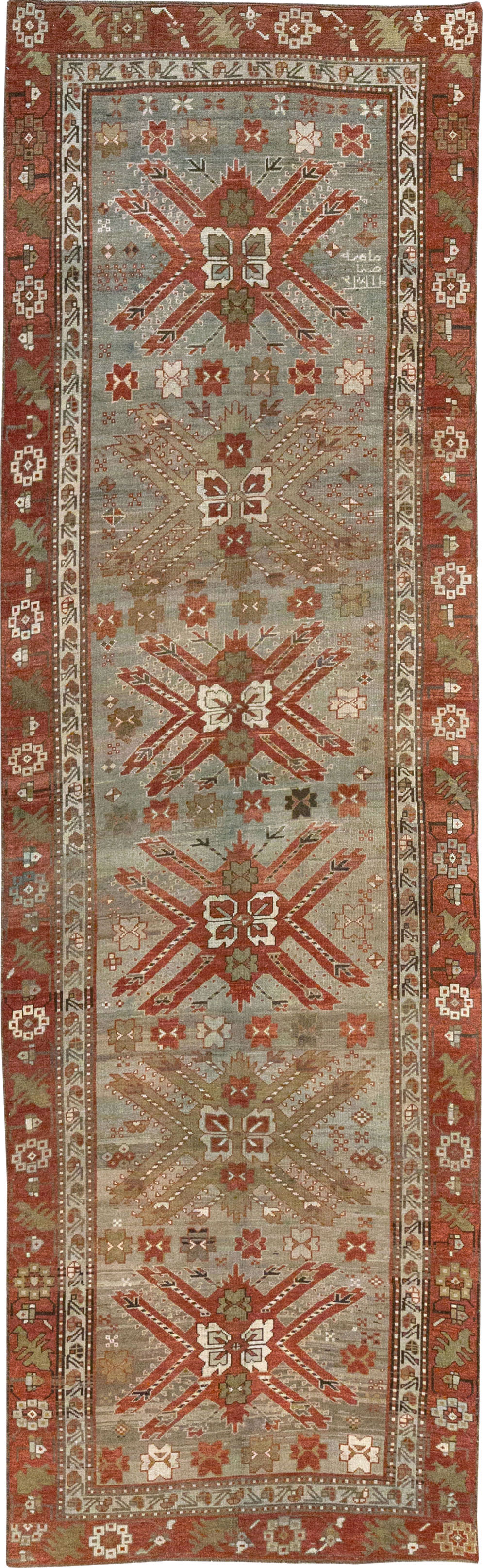 Antique Caucasian Kazak Runner, No.33183 - Staging