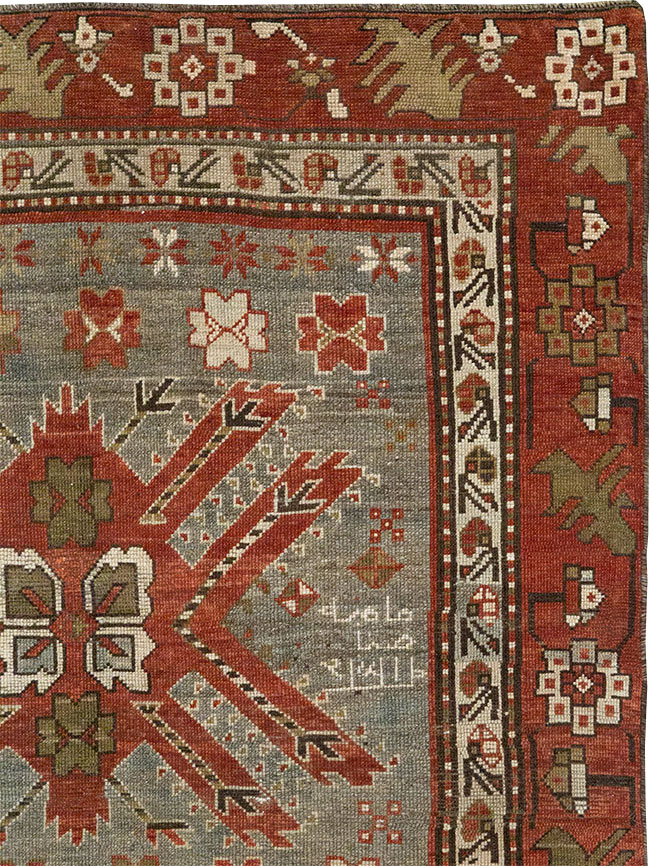 Antique Caucasian Kazak Runner, No.33183 - Staging