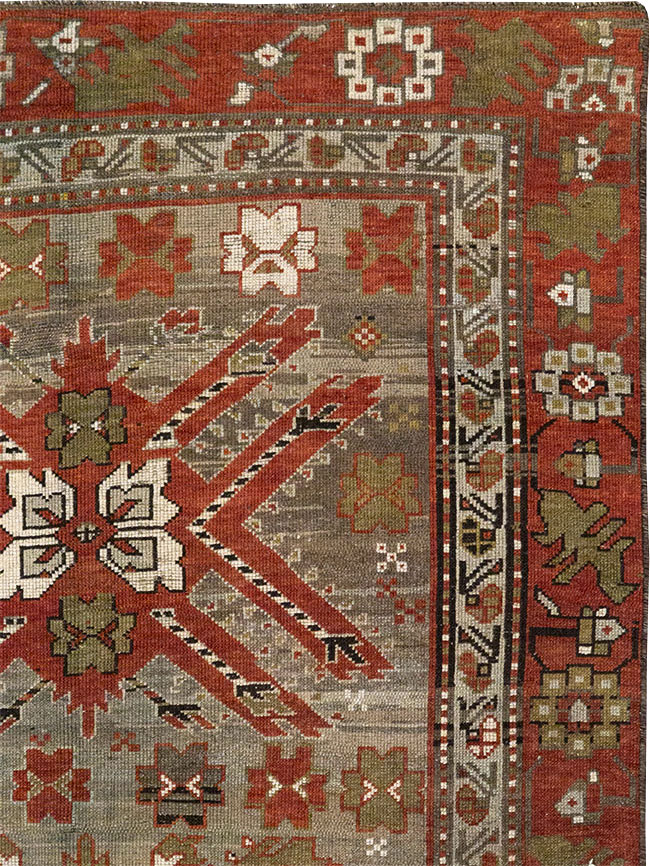 Antique Caucasian Kazak Runner, No.33183 - Staging