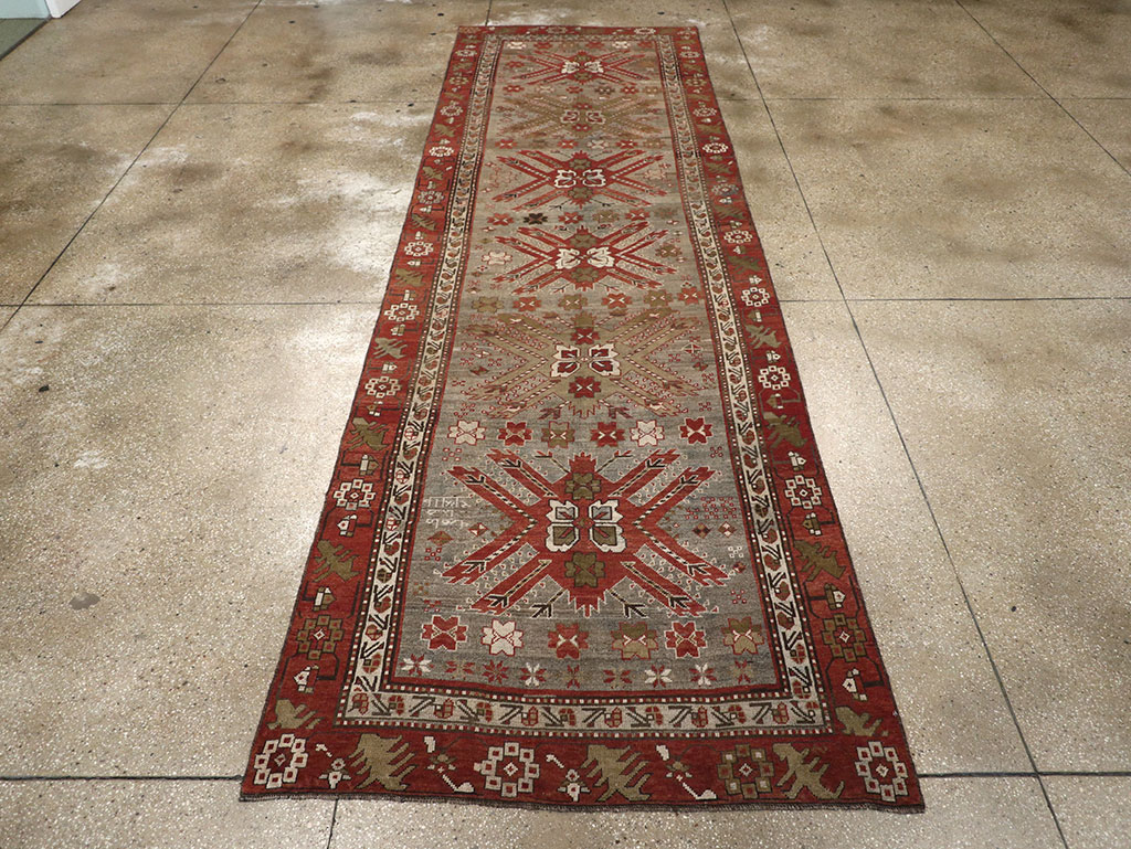 Antique Caucasian Kazak Runner, No.33183 - Staging