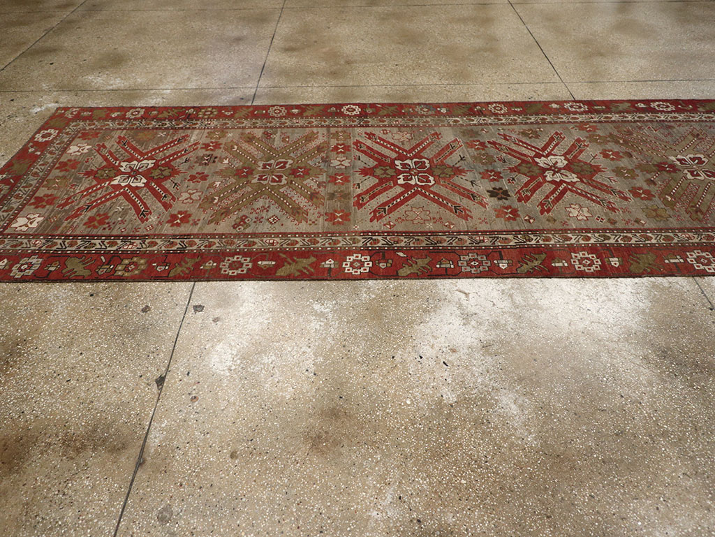 Antique Caucasian Kazak Runner, No.33183 - Staging