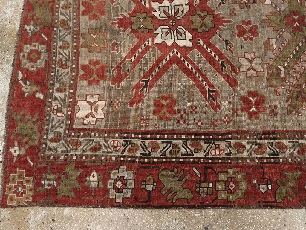 Antique Caucasian Kazak Runner, No.33183 - Staging