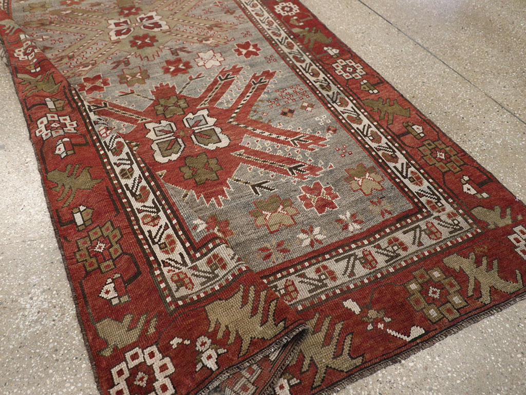 Antique Caucasian Kazak Runner, No.33183 - Staging