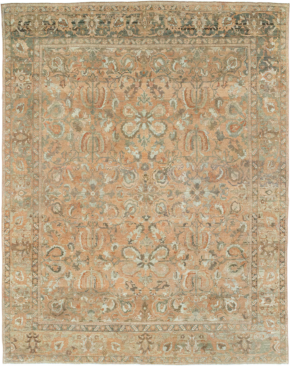 Antique Persian Mahal Room Size Carpet, No.33184 - Staging