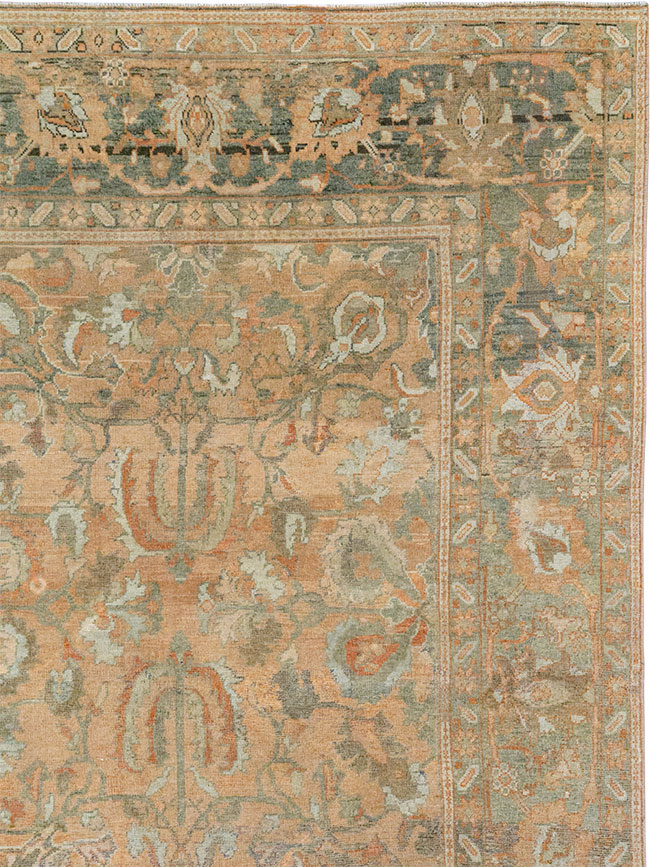 Antique Persian Mahal Room Size Carpet, No.33184 - Staging