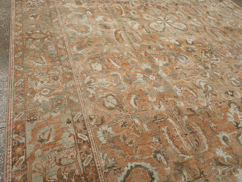 Antique Persian Mahal Room Size Carpet, No.33184 - Staging