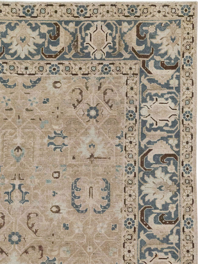 Antique Persian Tabriz Room Size Carpet, No.33190 - Staging