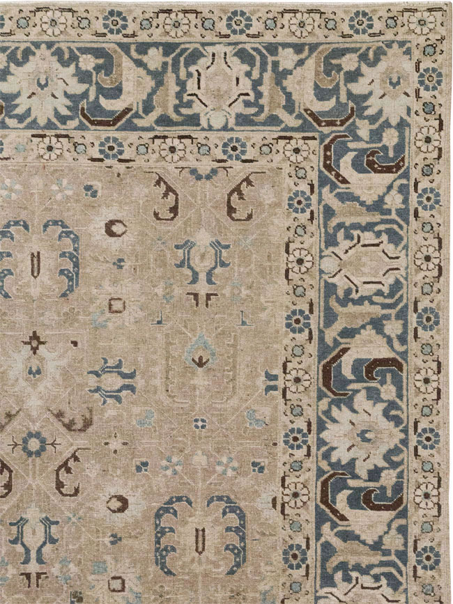 Antique Persian Tabriz Room Size Carpet, No.33190 - Staging