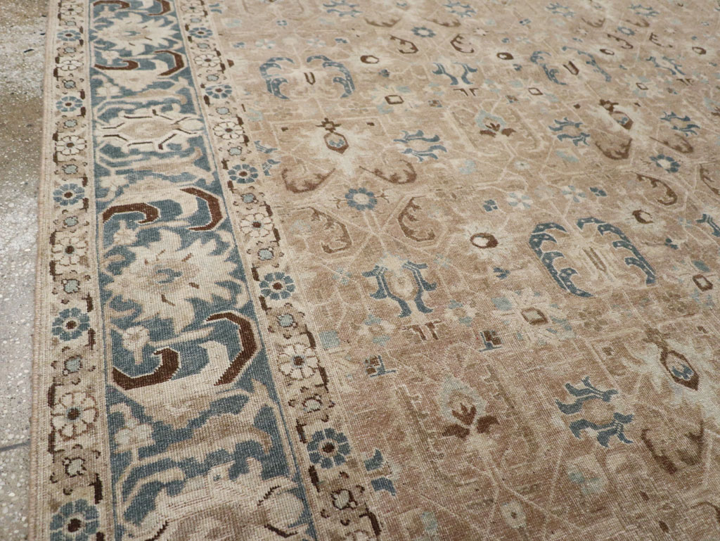 Antique Persian Tabriz Room Size Carpet, No.33190 - Staging