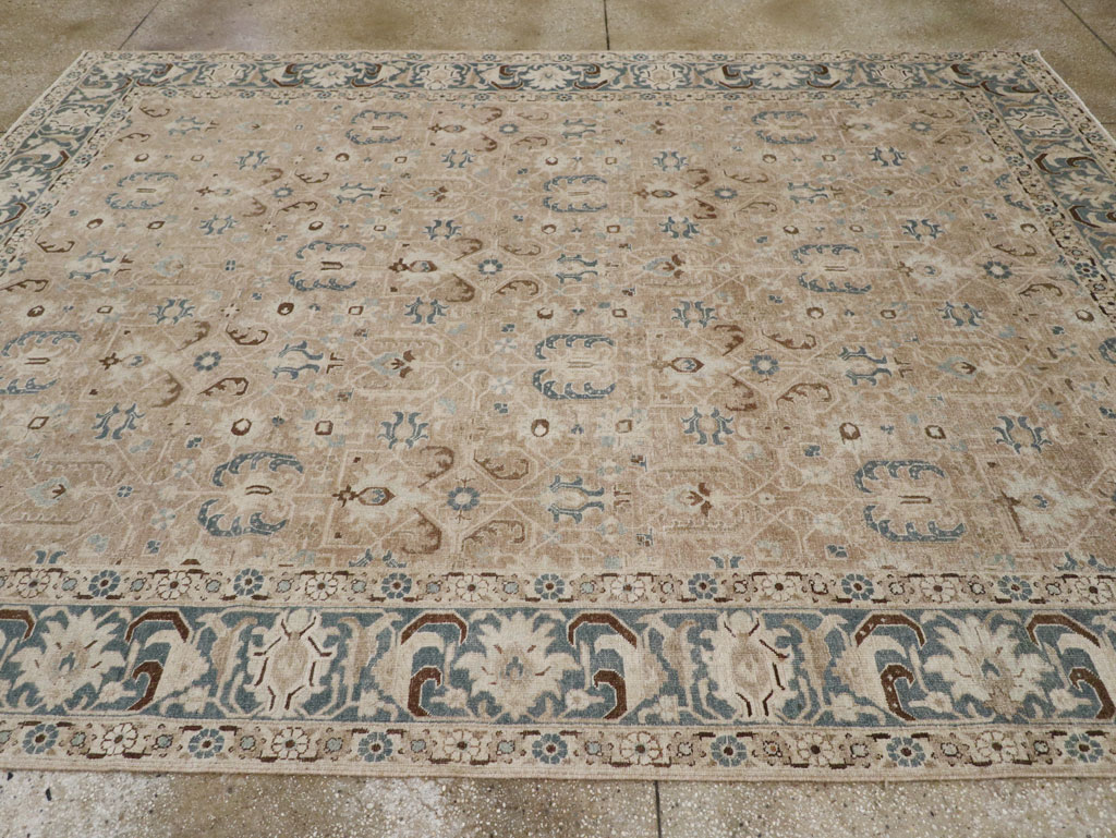 Antique Persian Tabriz Room Size Carpet, No.33190 - Staging