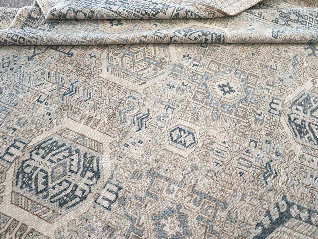 Vintage Persian Karajeh Accent Carpet, No.33194 - Staging