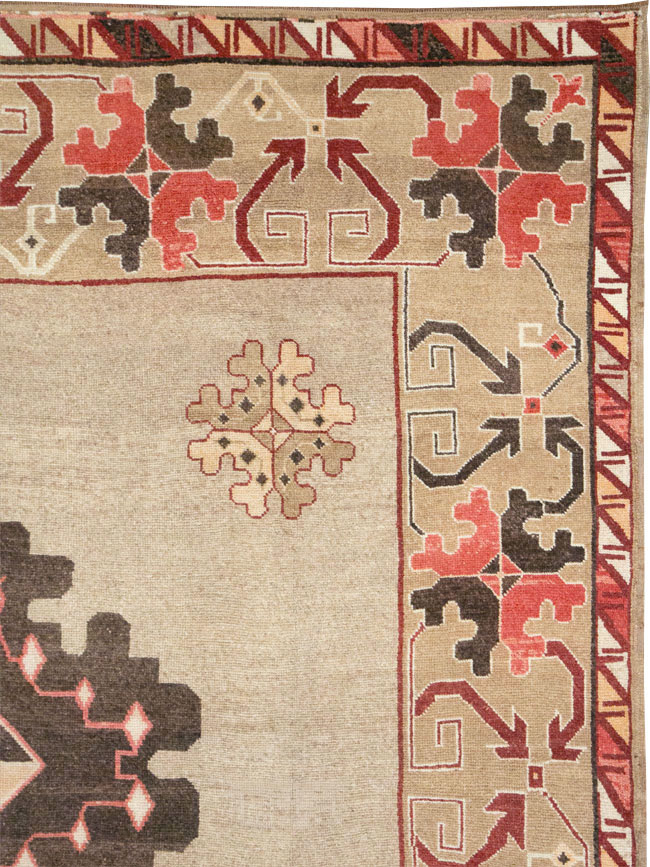 Vintage Turkish Anatolian Square Room Size Carpet, No.33197 - Staging