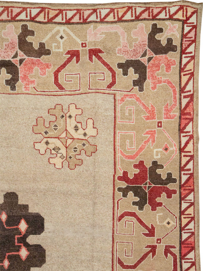 Vintage Turkish Anatolian Square Room Size Carpet, No.33197 - Staging