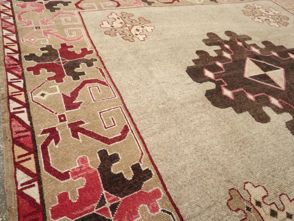 Vintage Turkish Anatolian Square Room Size Carpet, No.33197 - Staging
