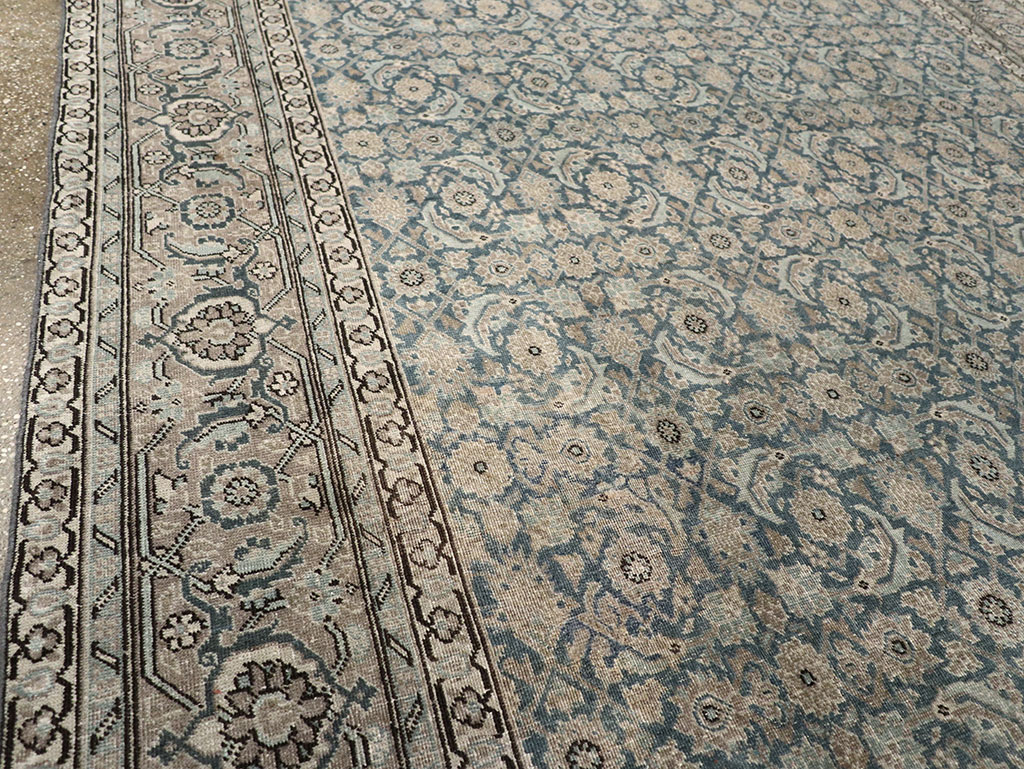 Antique Persian Tabriz Accent Carpet, No.33200 - Staging