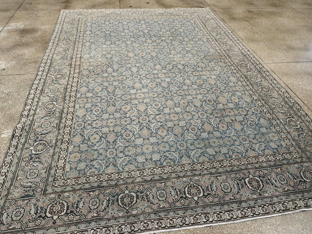 Antique Persian Tabriz Accent Carpet, No.33200 - Staging