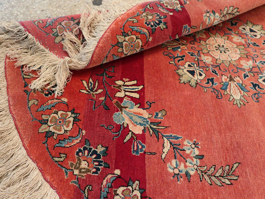 Antique Persian Kerman Round Rug, No.33206 - Staging