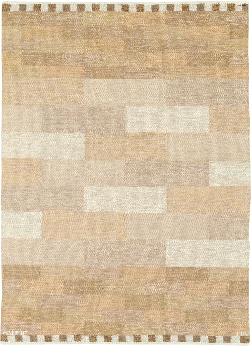 Vintage Swedish Flatweave Kilim Rug, No.33209 - Staging