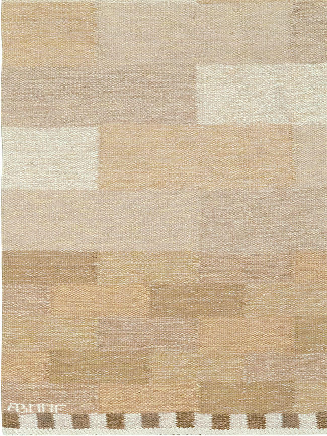 Vintage Swedish Flatweave Kilim Rug, No.33209 - Staging