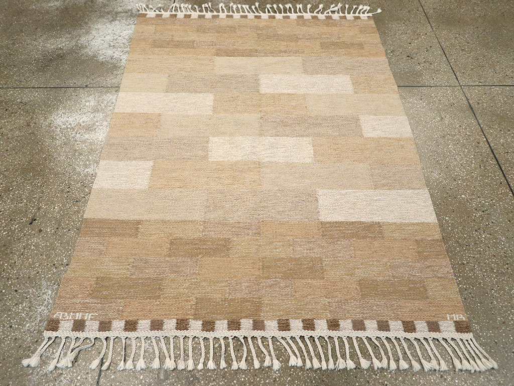 Vintage Swedish Flatweave Kilim Rug, No.33209 - Staging