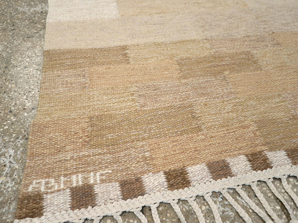 Vintage Swedish Flatweave Kilim Rug, No.33209 - Staging