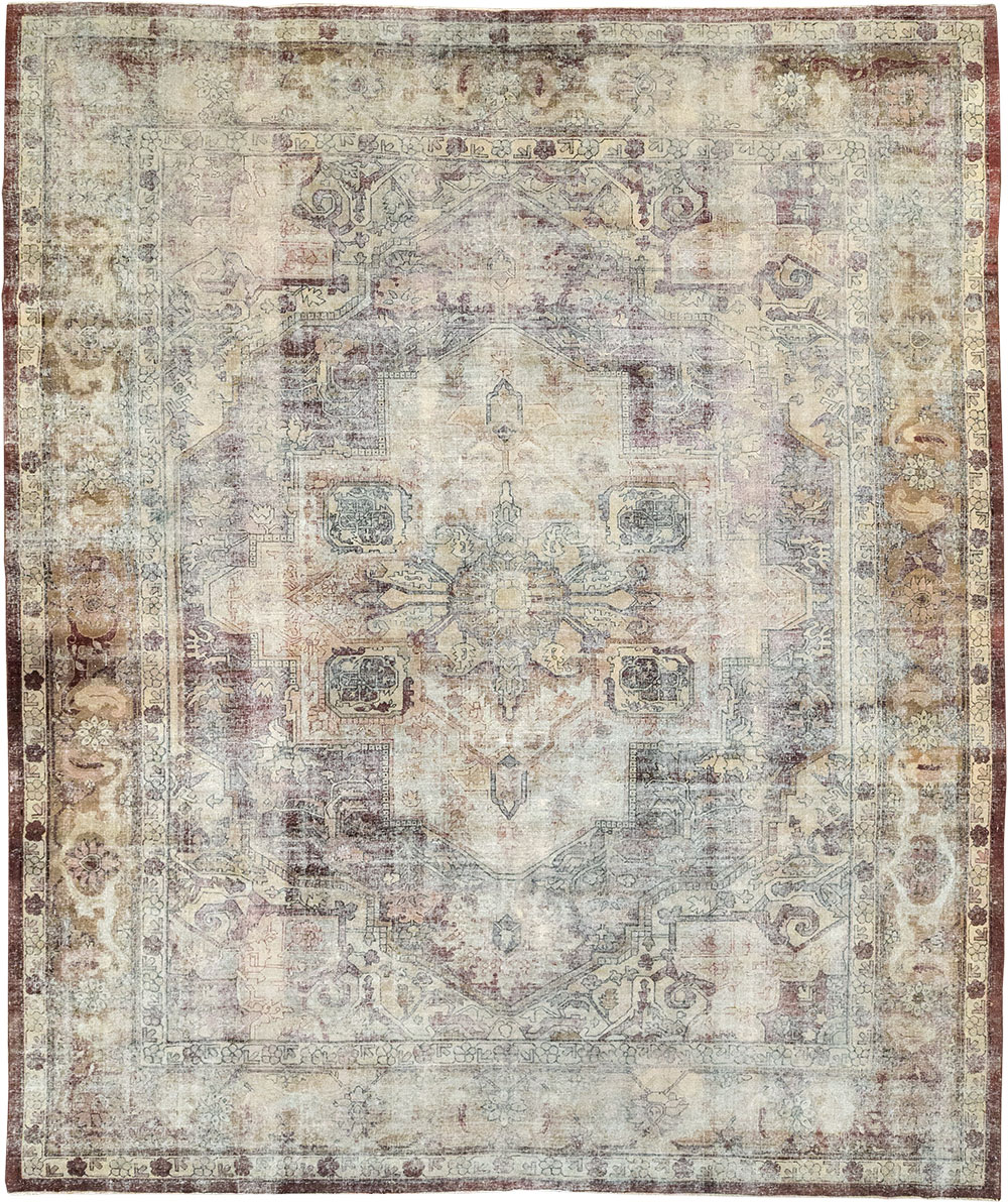 Antique Indian Agra Room Size Carpet, No.33211 - Staging