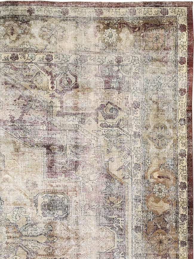 Antique Indian Agra Room Size Carpet, No.33211 - Staging