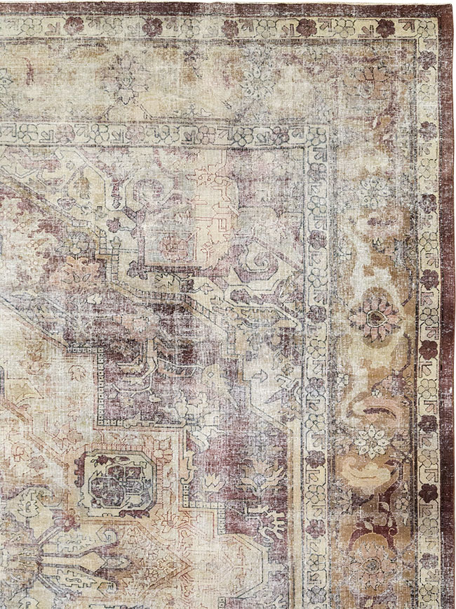 Antique Indian Agra Room Size Carpet, No.33211 - Staging