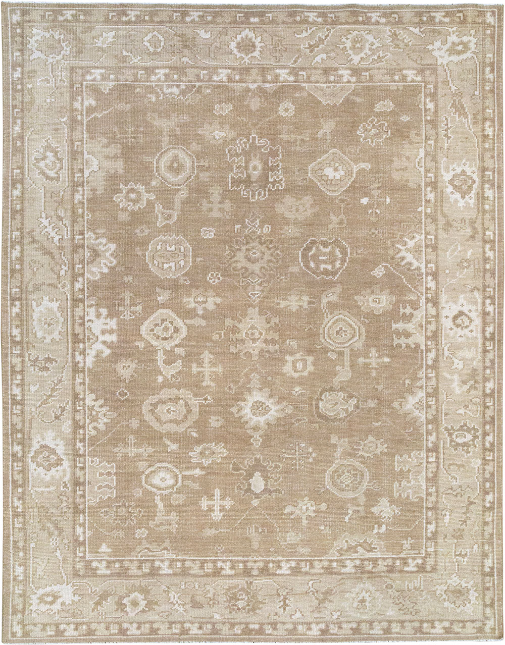 Modern Turkish Oushak Accent Carpet, No.33213 - Staging