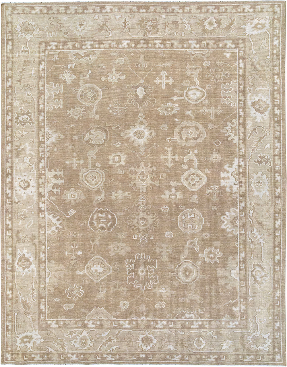 Modern Turkish Oushak Accent Carpet, No.33213 - Staging