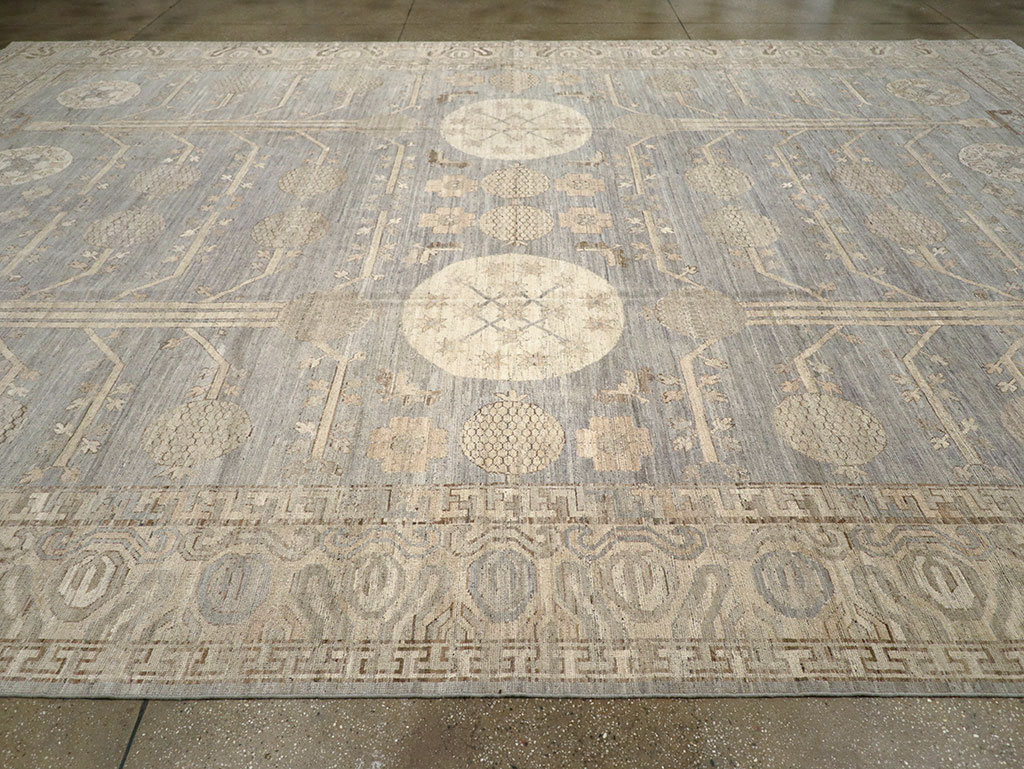 Modern East Turkestan Khotan Oversize Carpet, No.33214 - Staging
