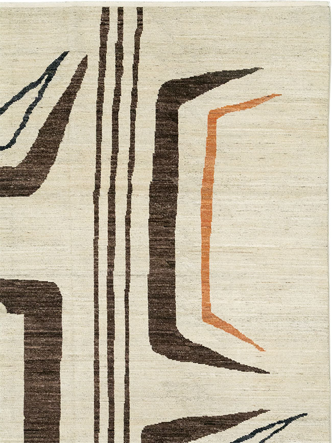 Modern East Turkestan Art Deco Room Size Carpet, No.33218 - Staging