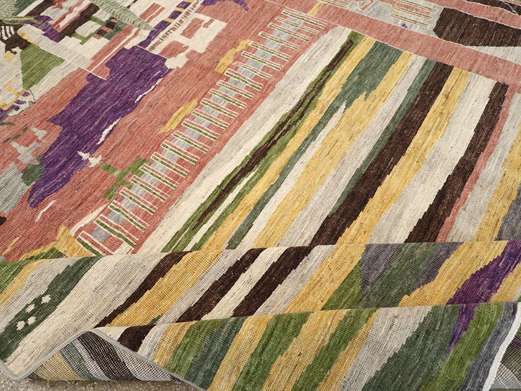 Modern East Turkestan Khotan Room Size Carpet, No.33219 - Staging