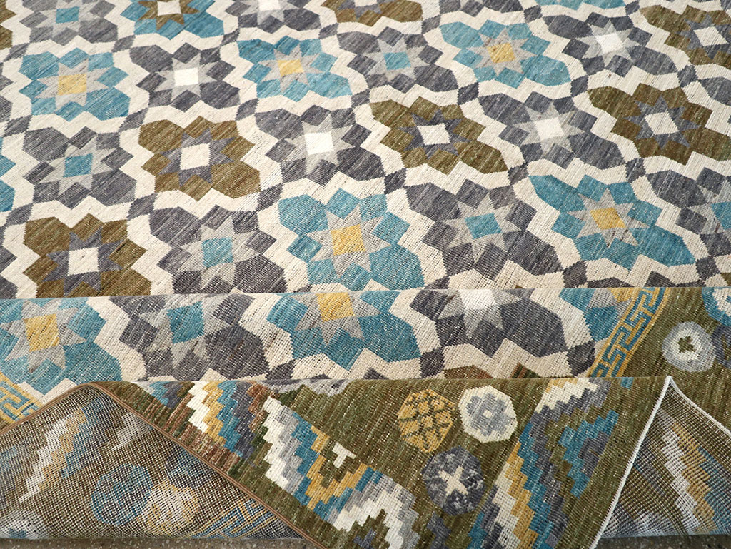 Modern East Turkestan Khotan Large Square Room Size Carpet, No.33221 - Staging