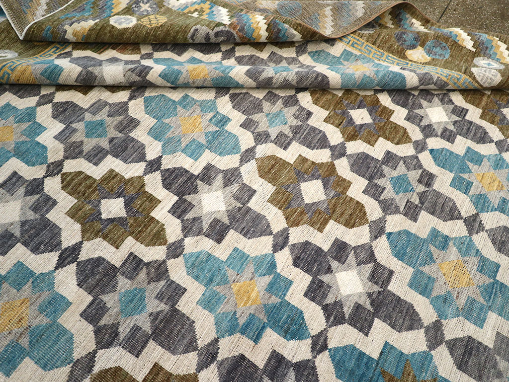 Modern East Turkestan Khotan Square Large Room Size Carpet, No.33221 - Staging