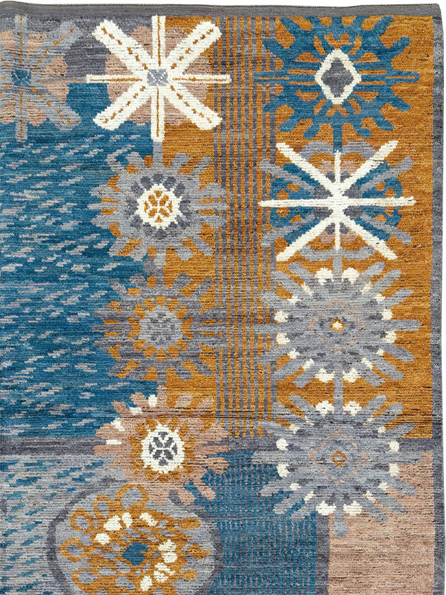 Modern East Turkestan Swedish Style Room Size Carpet, No.33224 - Staging