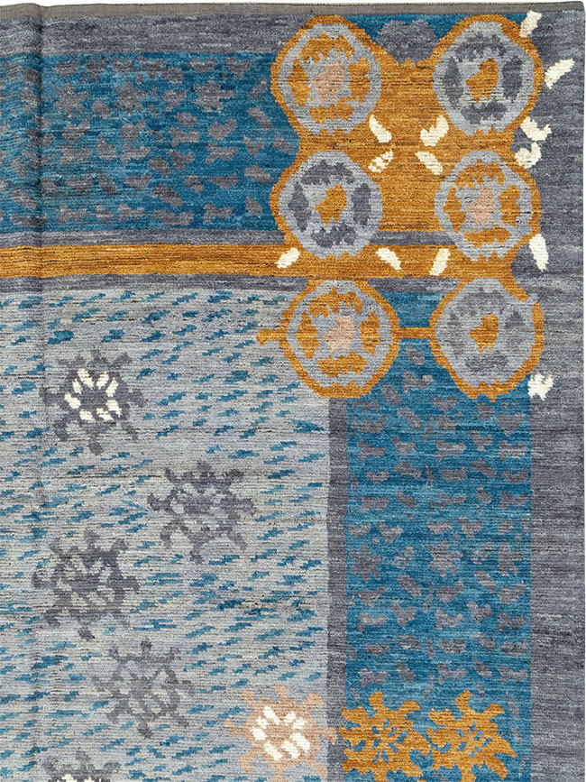 Modern East Turkestan Swedish Style Room Size Carpet, No.33224 - Staging