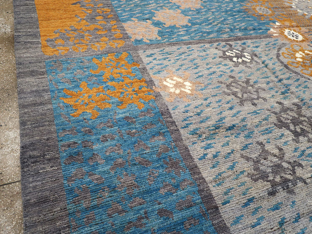 Modern East Turkestan Swedish Style Room Size Carpet, No.33224 - Staging