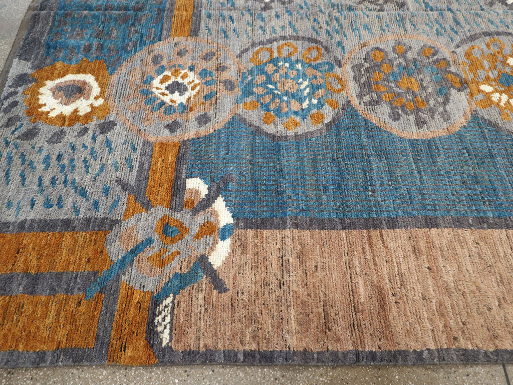 Modern East Turkestan Swedish Style Room Size Carpet, No.33224 - Staging