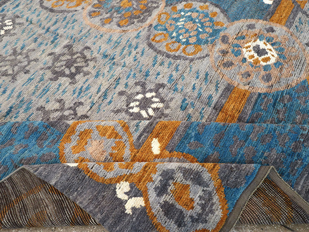 Modern East Turkestan Swedish Style Room Size Carpet, No.33224 - Staging