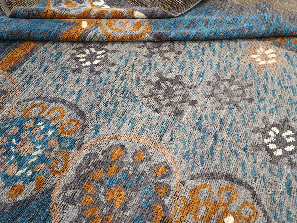 Modern East Turkestan Swedish Style Room Size Carpet, No.33224 - Staging