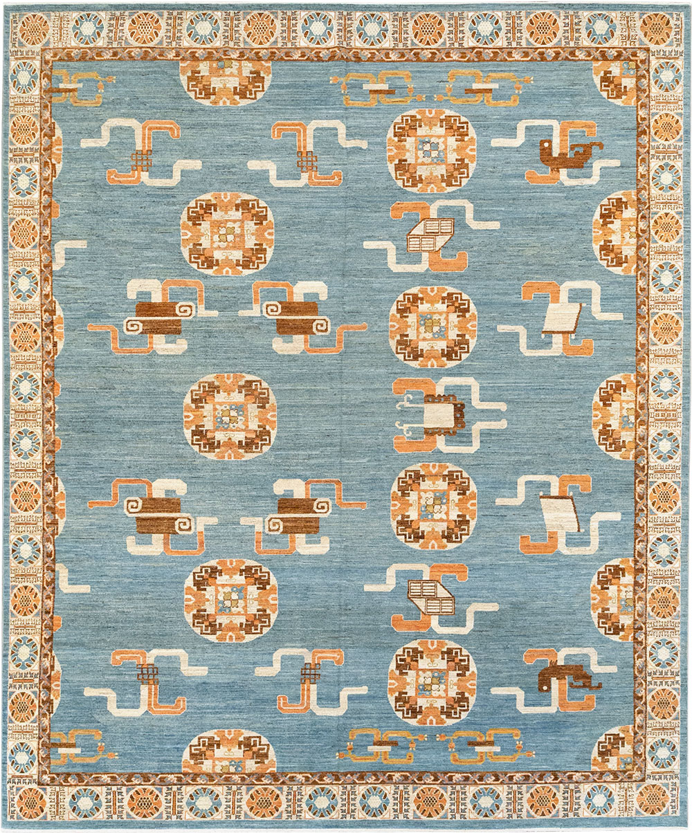 Modern East Turkestan Khotan Large Room Size Carpet, No.33225 - Staging