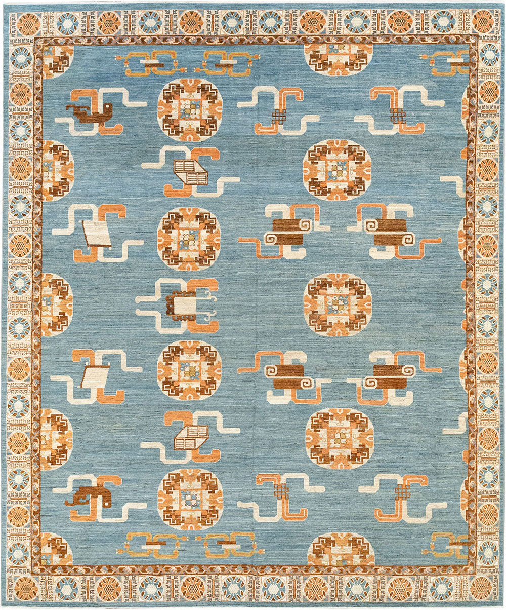 Modern East Turkestan Khotan Large Room Size Carpet, No.33225 - Staging