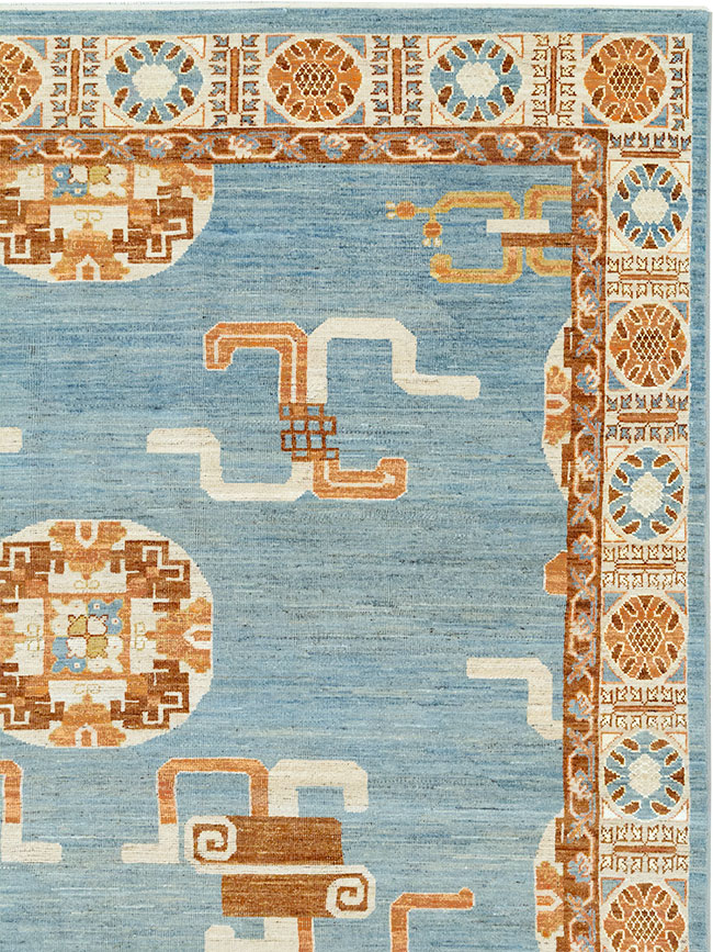 Modern East Turkestan Khotan Large Room Size Carpet, No.33225 - Staging