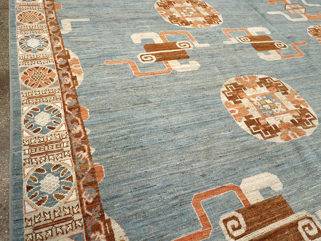 Modern East Turkestan Khotan Large Room Size Carpet, No.33225 - Staging