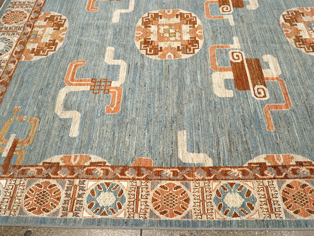 Modern East Turkestan Khotan Large Room Size Carpet, No.33225 - Staging