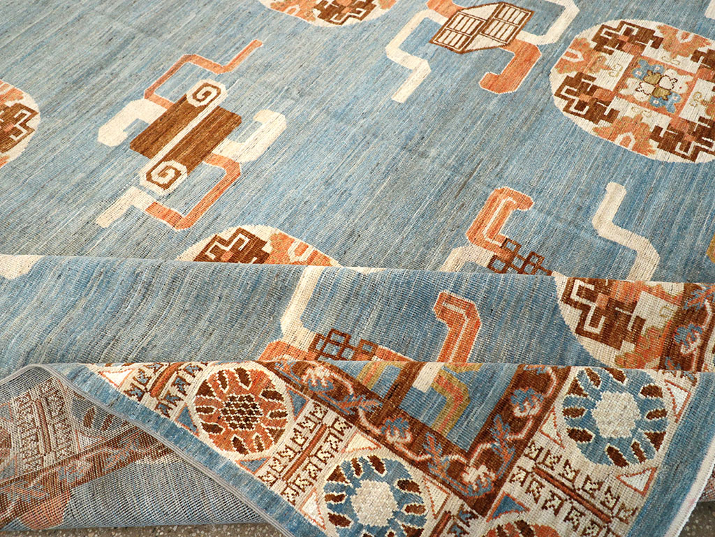 Modern East Turkestan Khotan Large Room Size Carpet, No.33225 - Staging
