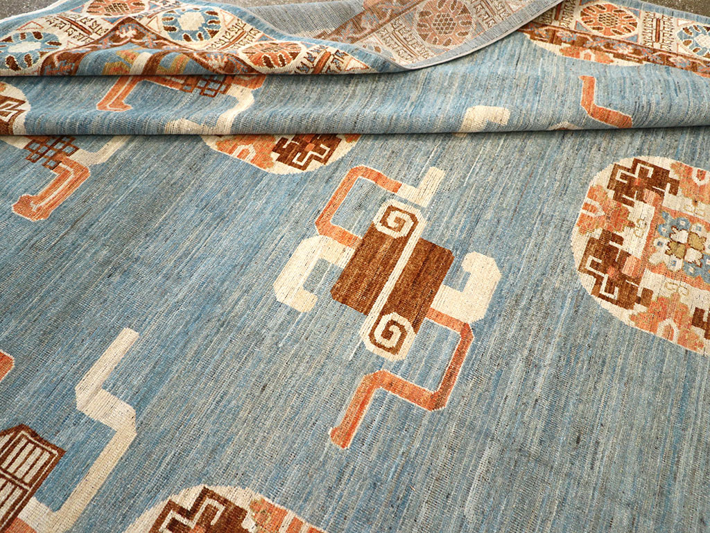 Modern East Turkestan Khotan Large Room Size Carpet, No.33225 - Staging